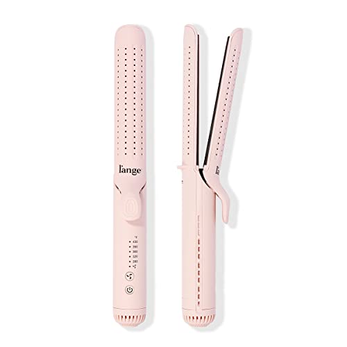 L'ANGE HAIR Le Duo Grande 360° Airflow Styler | 2-in-1 Curling Wand & Titanium Flat Iron Professional Hair Straightener and Curler with Cooling Air Vents to Lock in Style | Adjustable Temp (Blush)